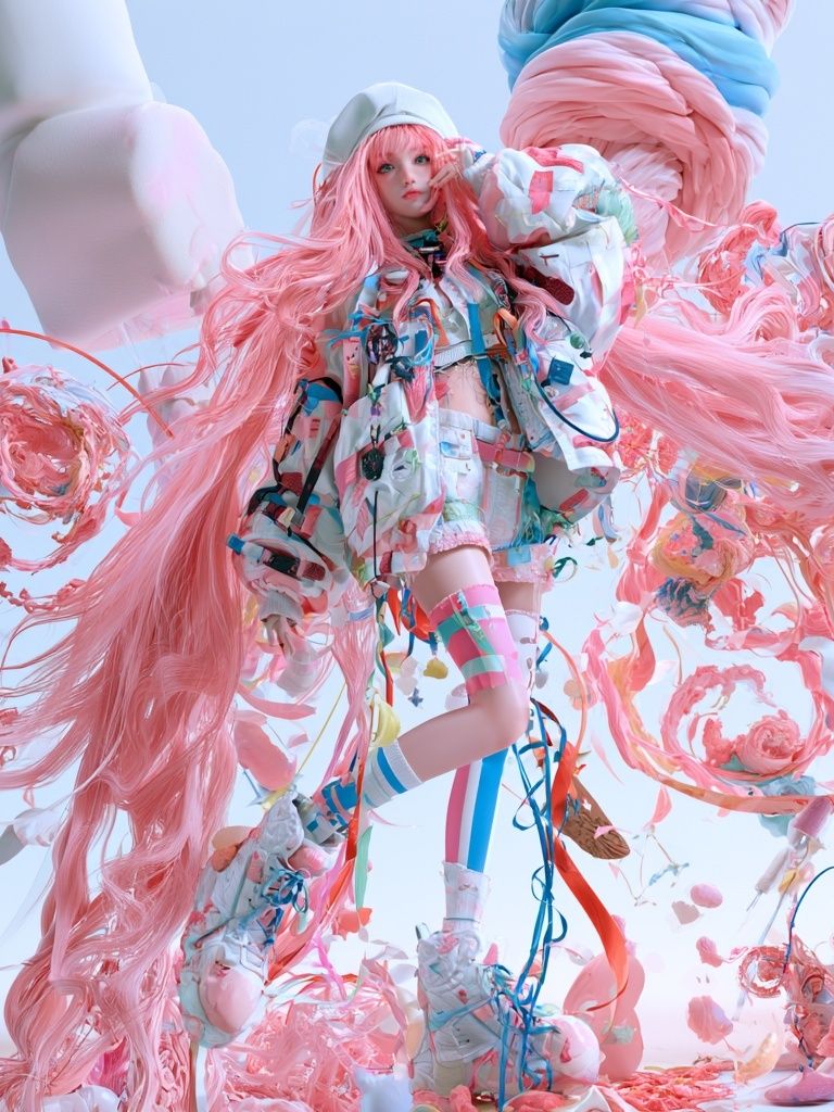 Pastel Doll Fantasy Illustration Poster. poster detail