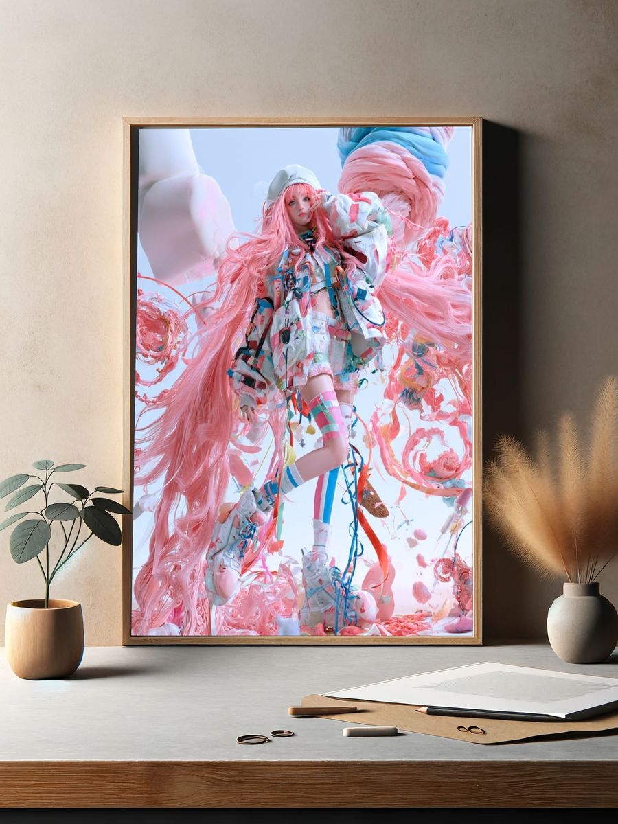 Pastel Doll Fantasy Illustration Poster. — room view 2