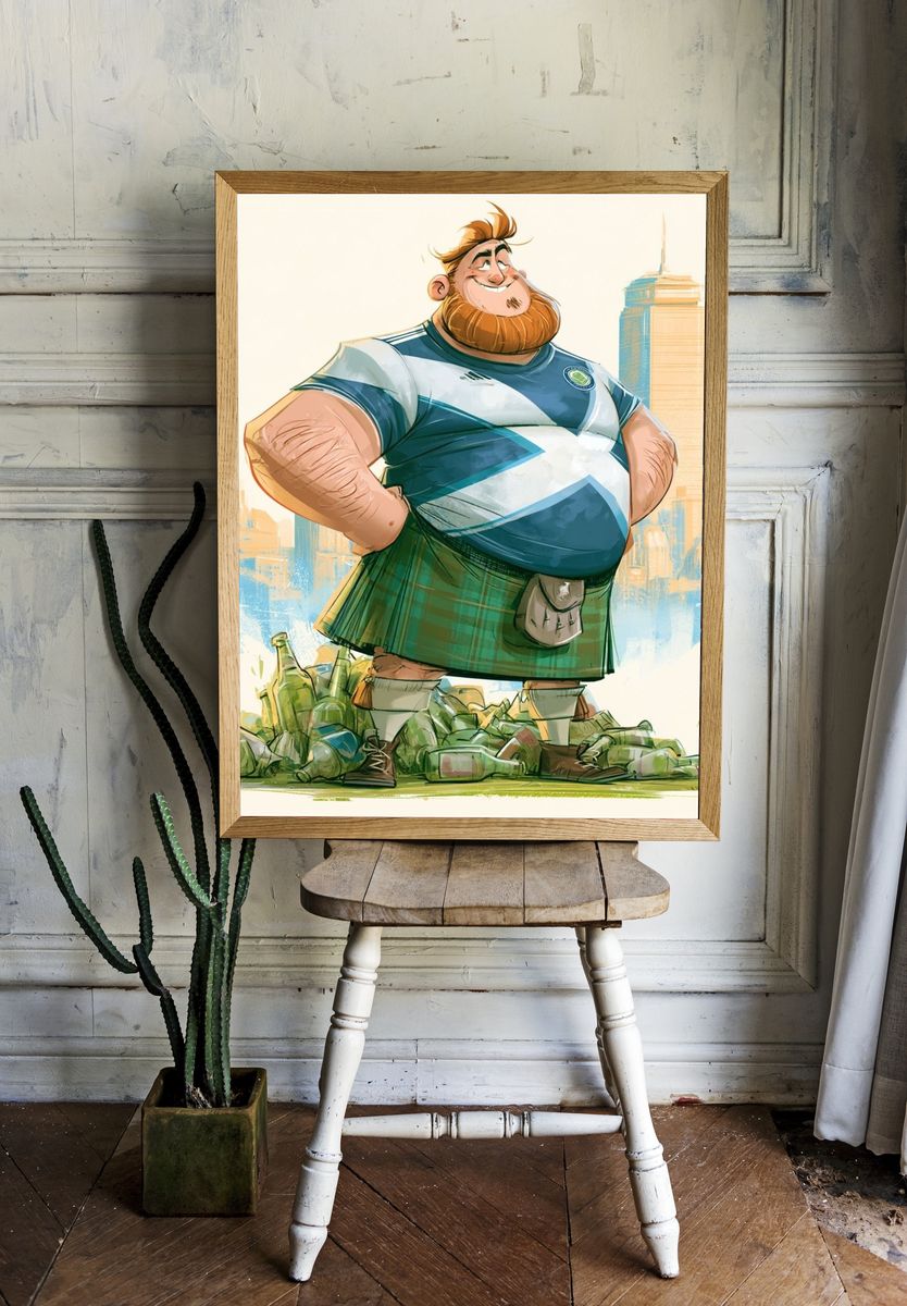 Scottish Rugby Fan Illustration Poster. room preview