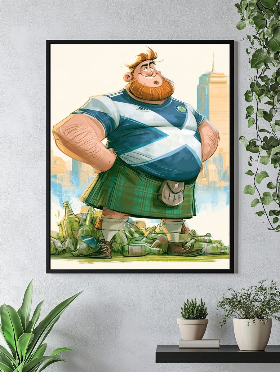 Scottish Rugby Fan Illustration Poster. — room view 4