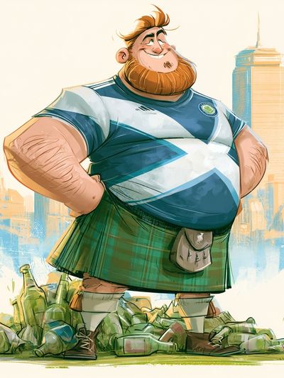 Scottish Rugby Fan Illustration Poster. poster