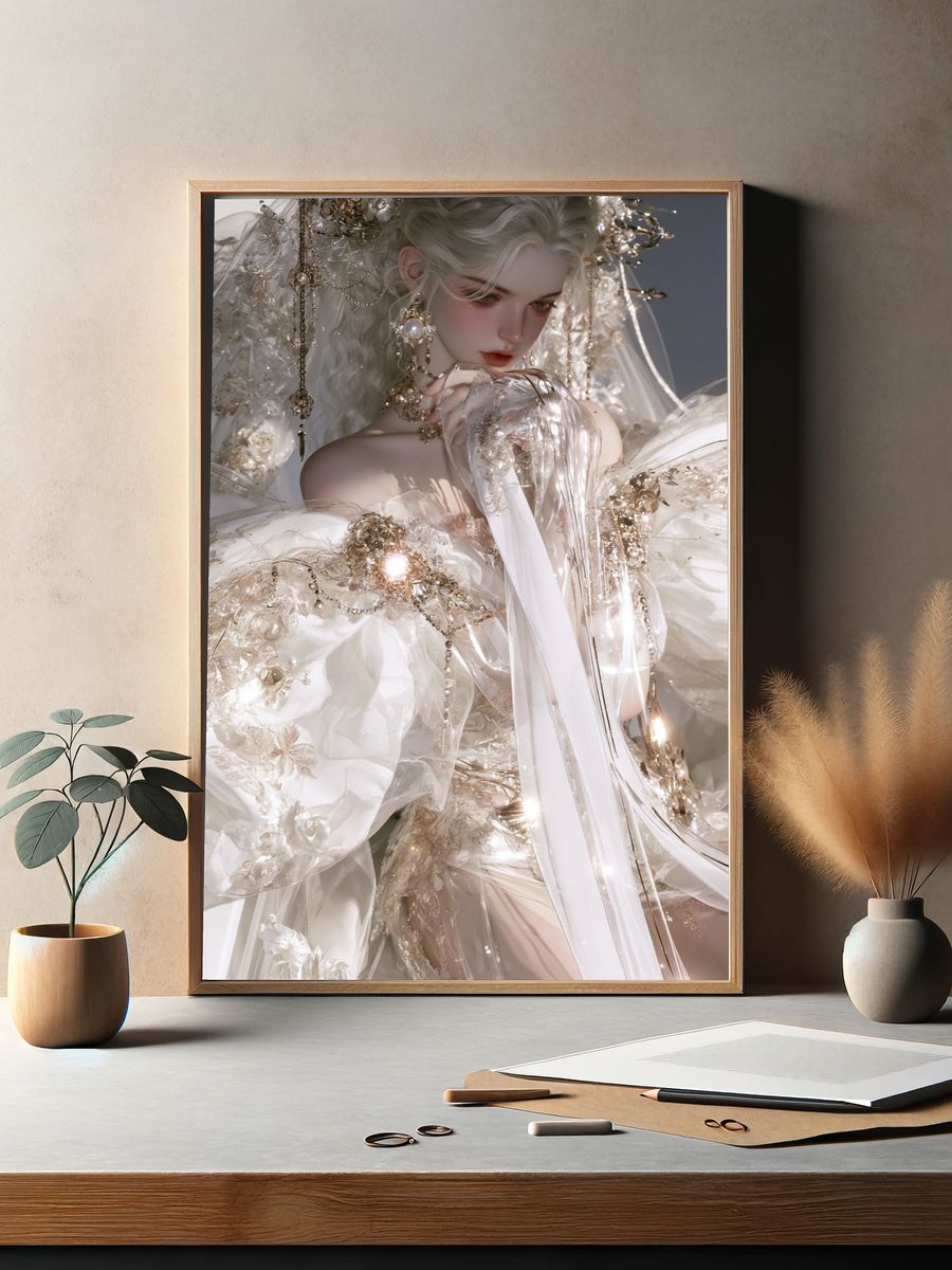 Celestial Bride Digital Art Poster. — room view 2