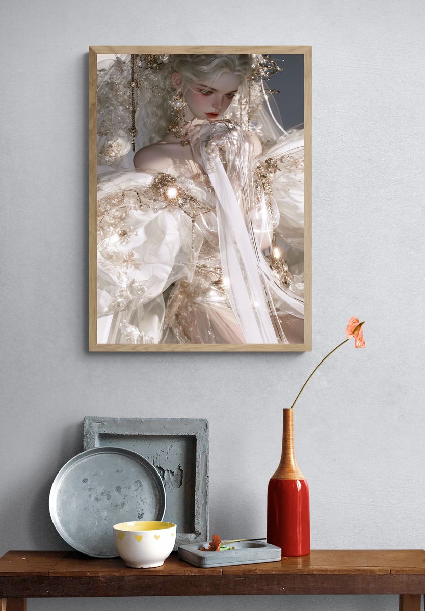 Celestial Bride Digital Art Poster. — room view 3