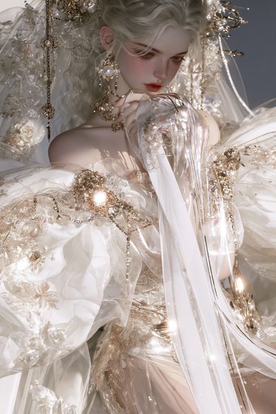 Celestial Bride Digital Art Poster.