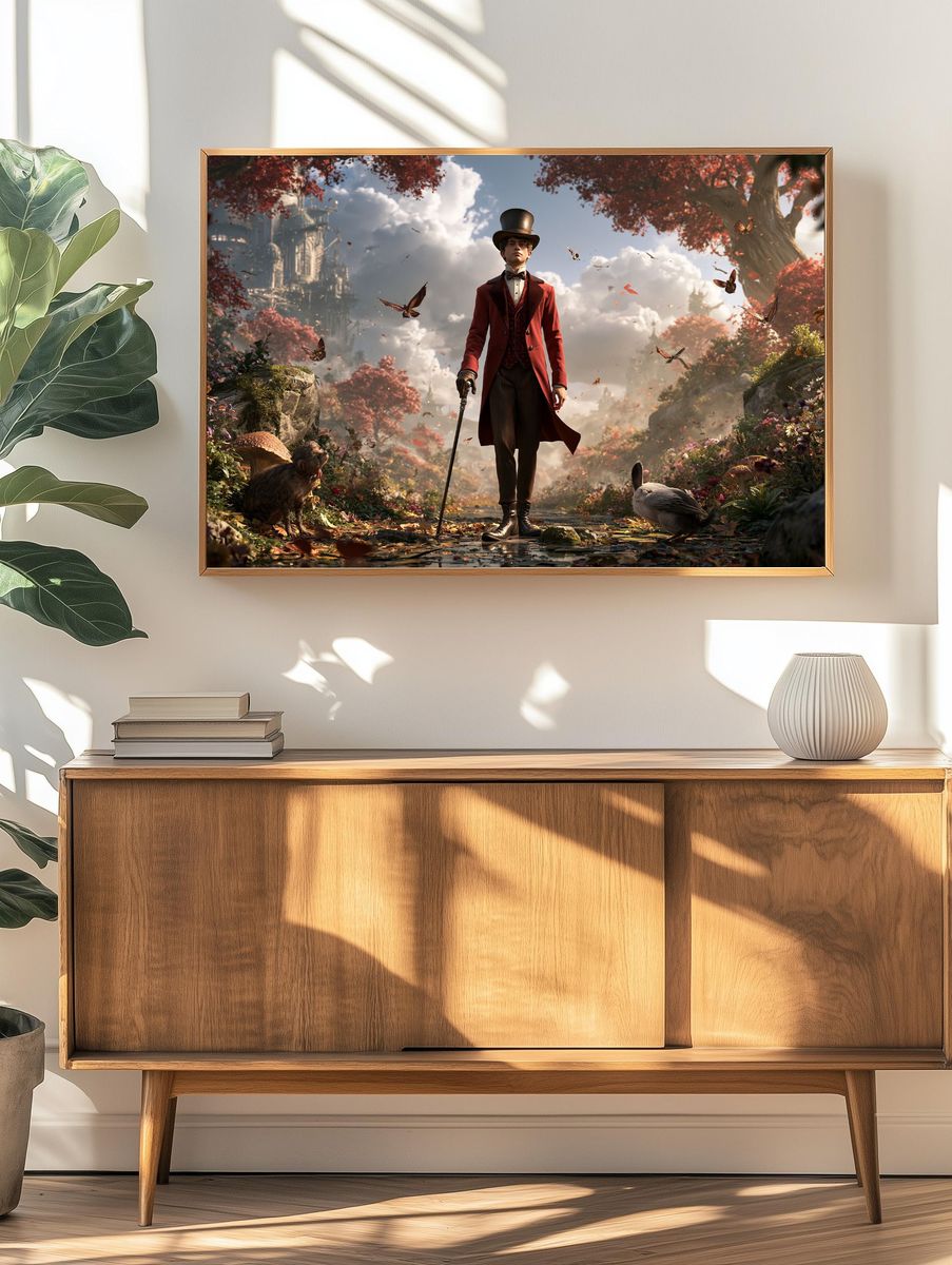 Top Hat Boy Fantasy Illustration Poster. — room view 3