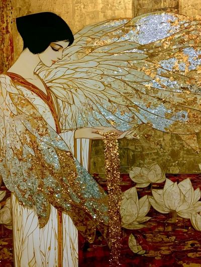 Golden Geisha Fantasy Print. poster