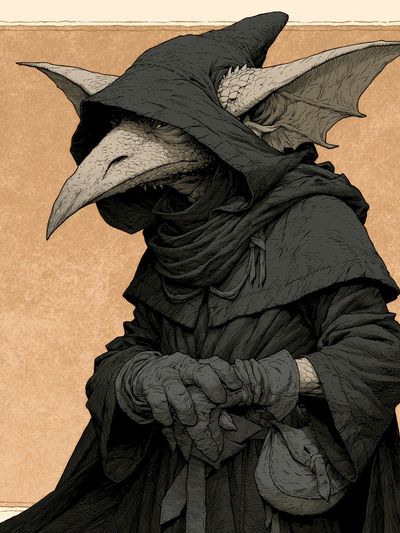 Plague Doctor Illustration Poster. poster