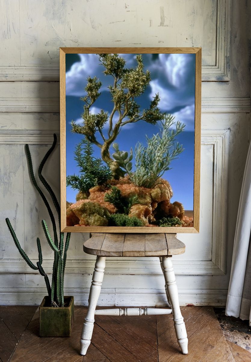 Miniature Tree Landscape Illustration Poster. — room view 1