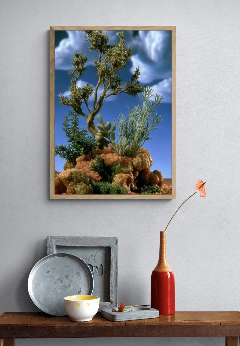 Miniature Tree Landscape Illustration Poster. — room view 3