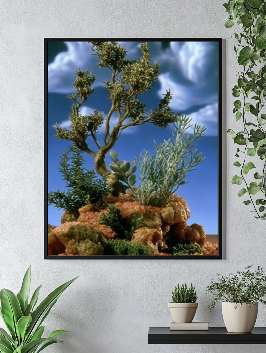 Miniature Tree Landscape Illustration Poster. — room view 4
