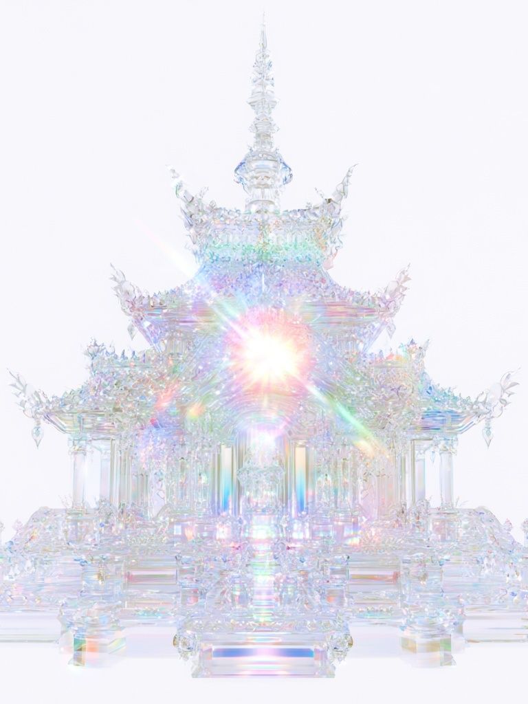 Iridescent Crystal Temple Print. poster detail
