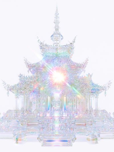Iridescent Crystal Temple Print.
