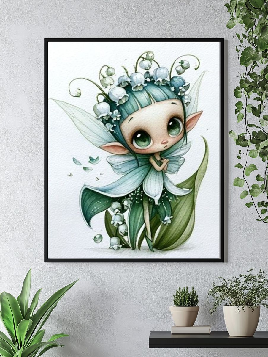 Flower Fairy Watercolor Poster. — room view 4