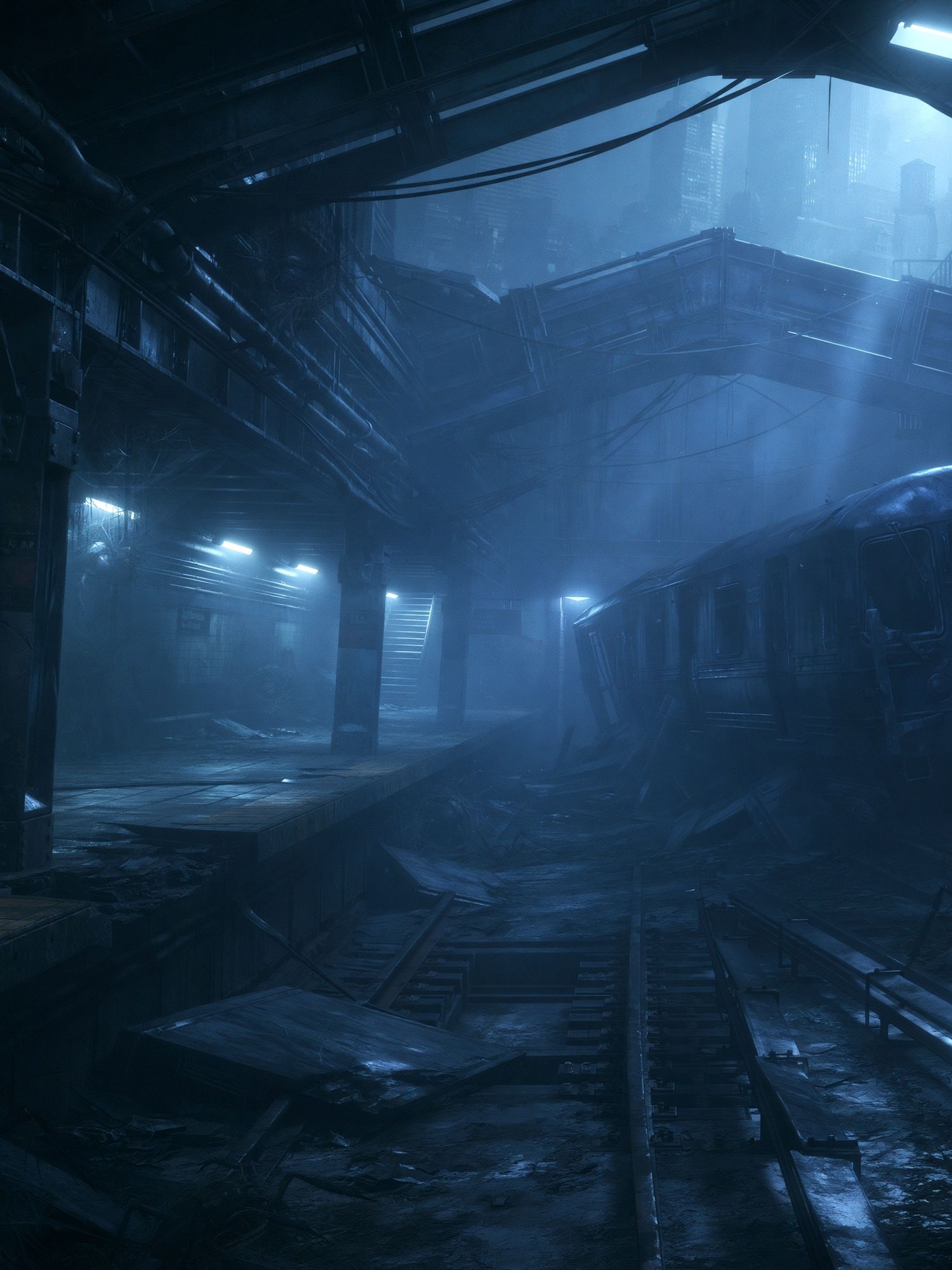 Abandoned Subway Station Sci-Fi Print. poster detail