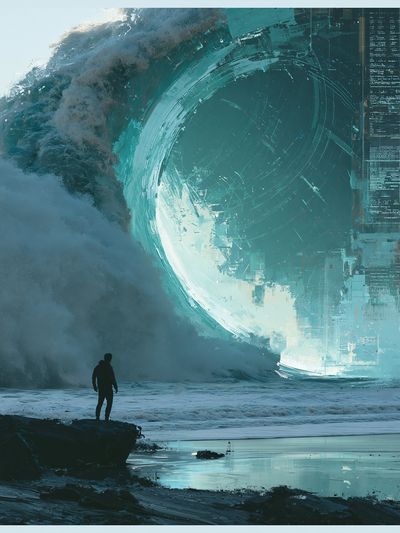 Surreal Ocean Portal Print. poster