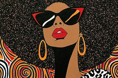 Afro Glam Portrait Illustration Poster.