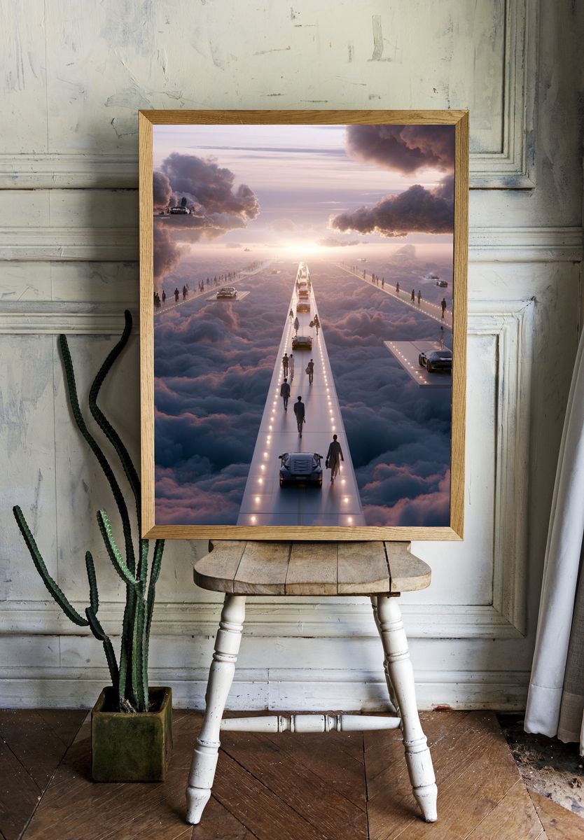 Cloud Highway Dreamscape Print. room preview