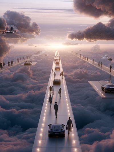 Cloud Highway Dreamscape Print. poster