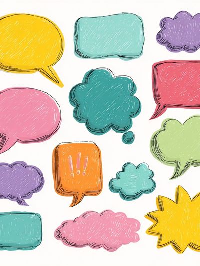 Colorful Speech Bubbles Illustration Poster.