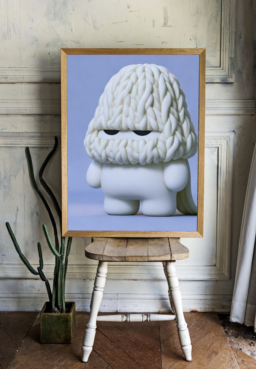Cloud Creature Illustration Poster. — room view 1