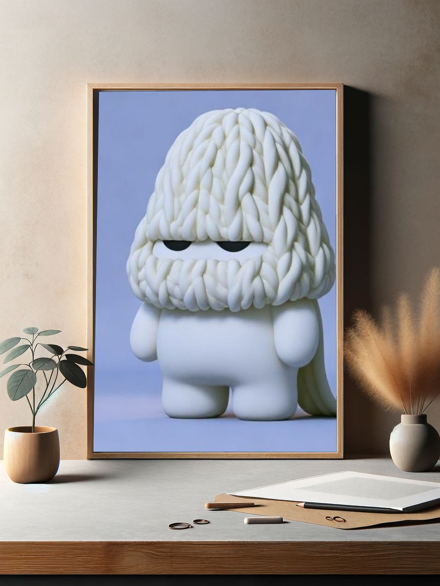 Cloud Creature Illustration Poster. — room view 2