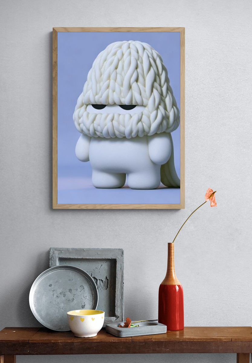 Cloud Creature Illustration Poster. — room view 3