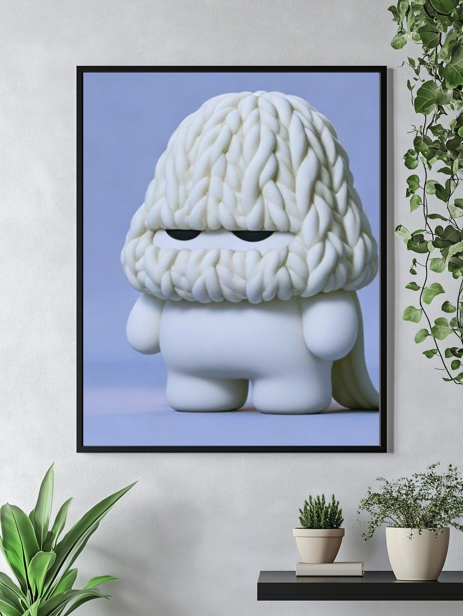 Cloud Creature Illustration Poster. — room view 4