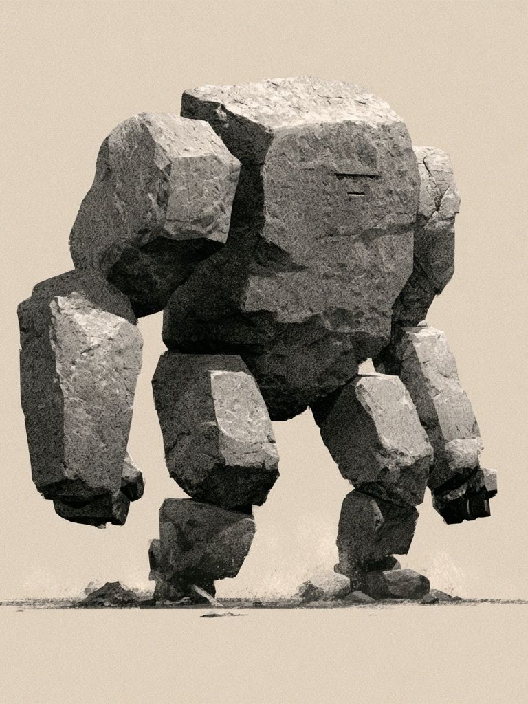 Stone Golem Illustration Poster. poster detail
