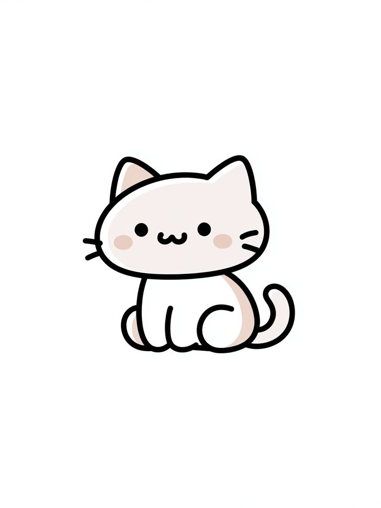 Cute Cat Line-Art Poster. poster — illustration art