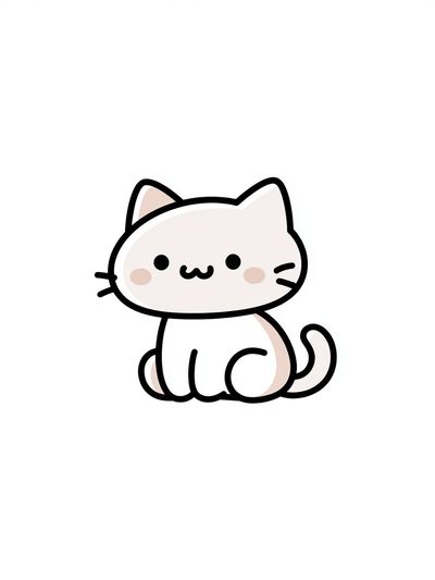 Cute Cat Line-Art Poster. poster
