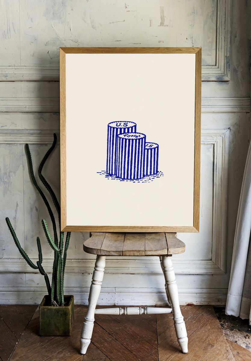 U.S. Forest Stumps Illustration Poster. — room view 1