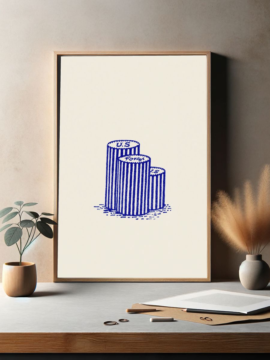 U.S. Forest Stumps Illustration Poster. — room view 2