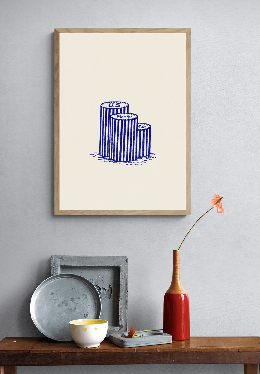 U.S. Forest Stumps Illustration Poster. — room view 3