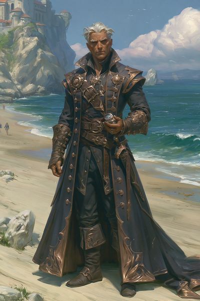 Seaside Sorcerer Portrait Print. poster print