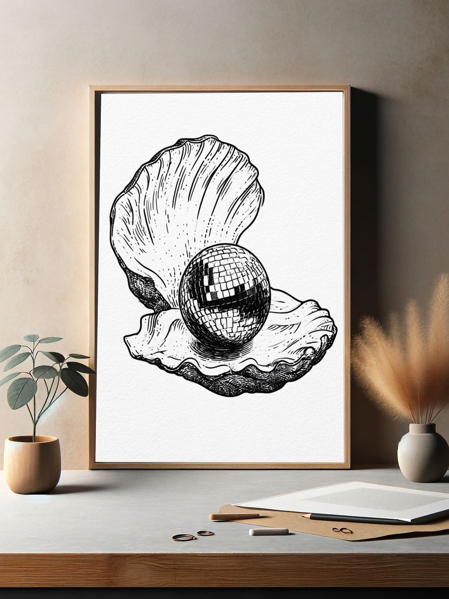 Seashell Disco Ball Print. — room view 2