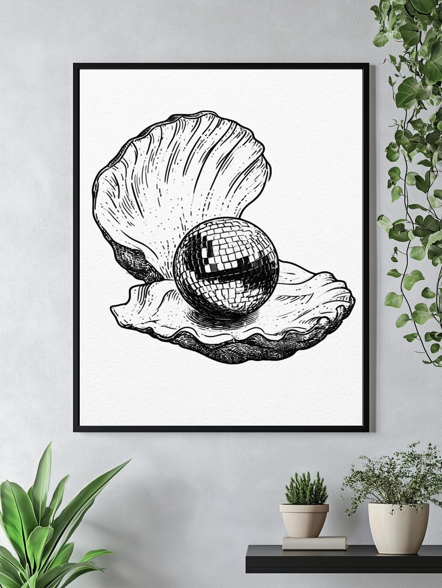 Seashell Disco Ball Print. — room view 4