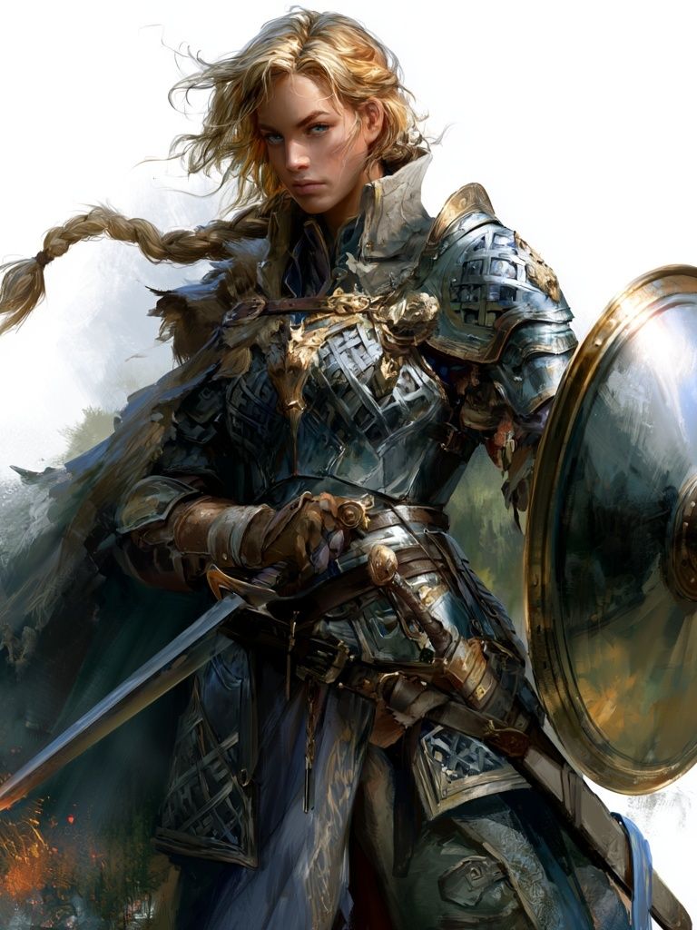 Armored Warrior Fantasy Illustration Poster. poster detail