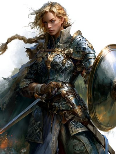 Armored Warrior Fantasy Illustration Poster.