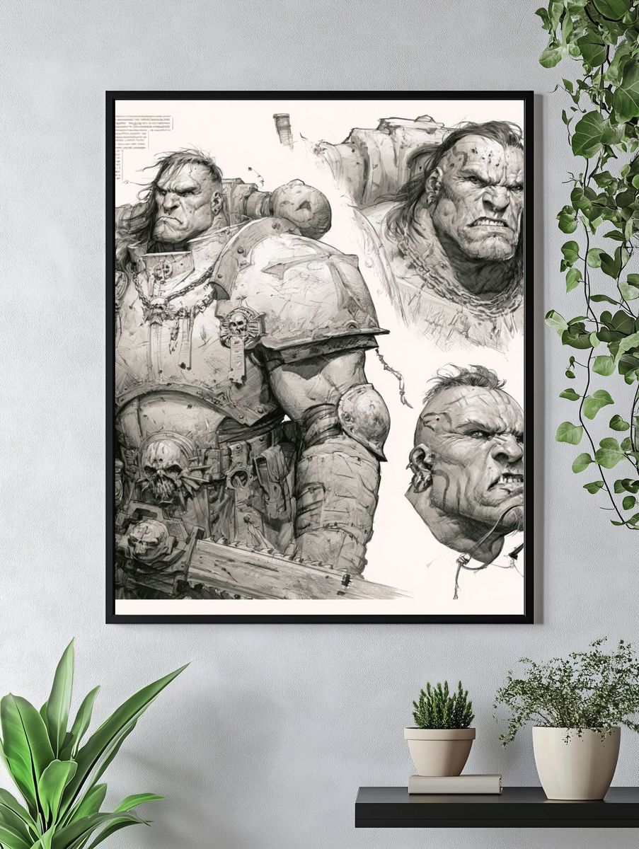 Warrior Orc Sketch Poster. — room view 4