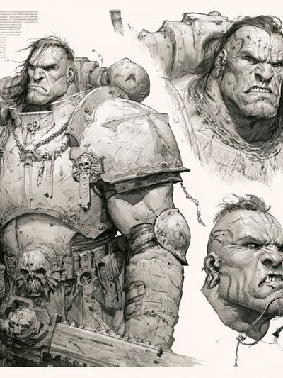 Warrior Orc Sketch Poster. poster