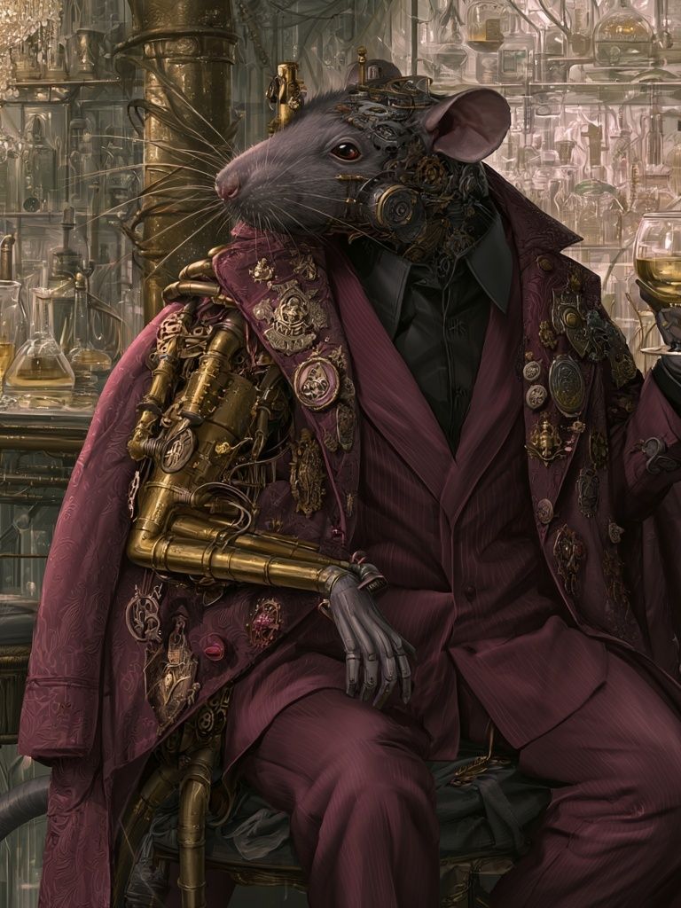 Steampunk Rat Gentleman Illustration Poster. poster — illustration art