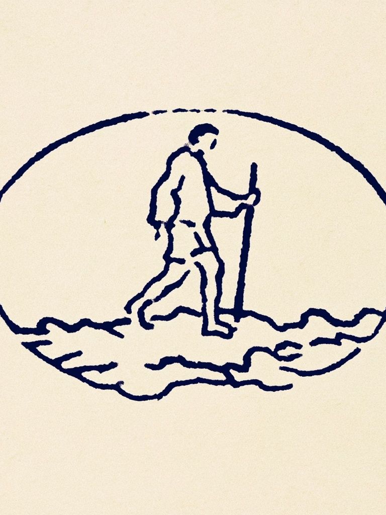 Hiker Line Art Poster. poster — illustration art