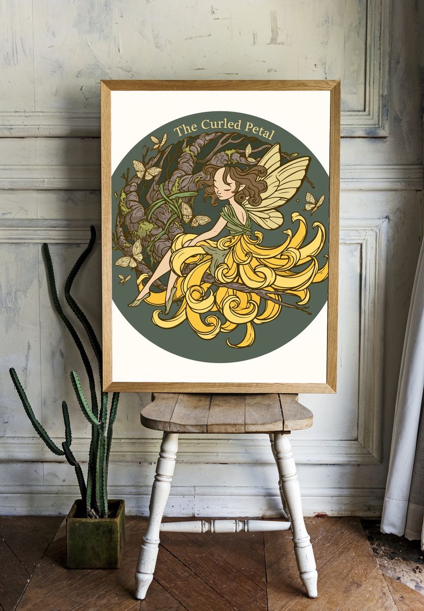 The Curled Petal Fairy Print. — room view 1