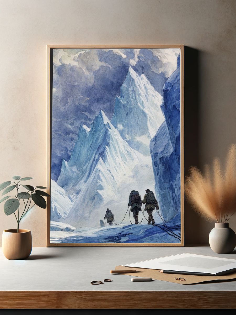 Ice Climb Expedition Illustration Poster. — room view 2