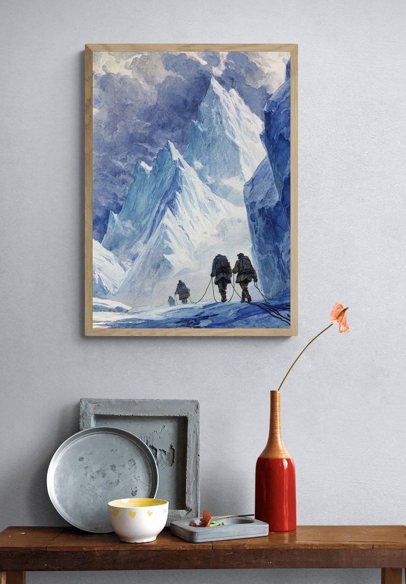 Ice Climb Expedition Illustration Poster. — room view 3