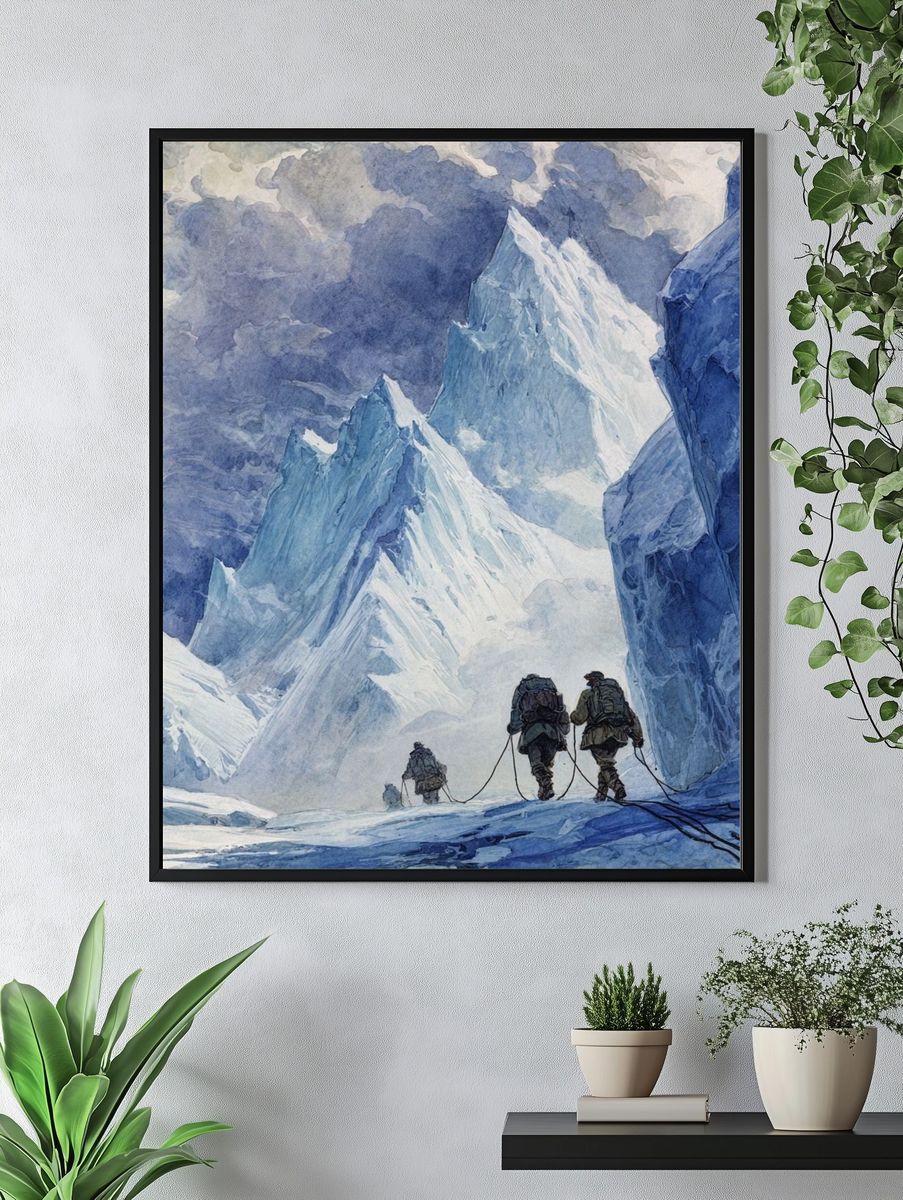 Ice Climb Expedition Illustration Poster. — room view 4