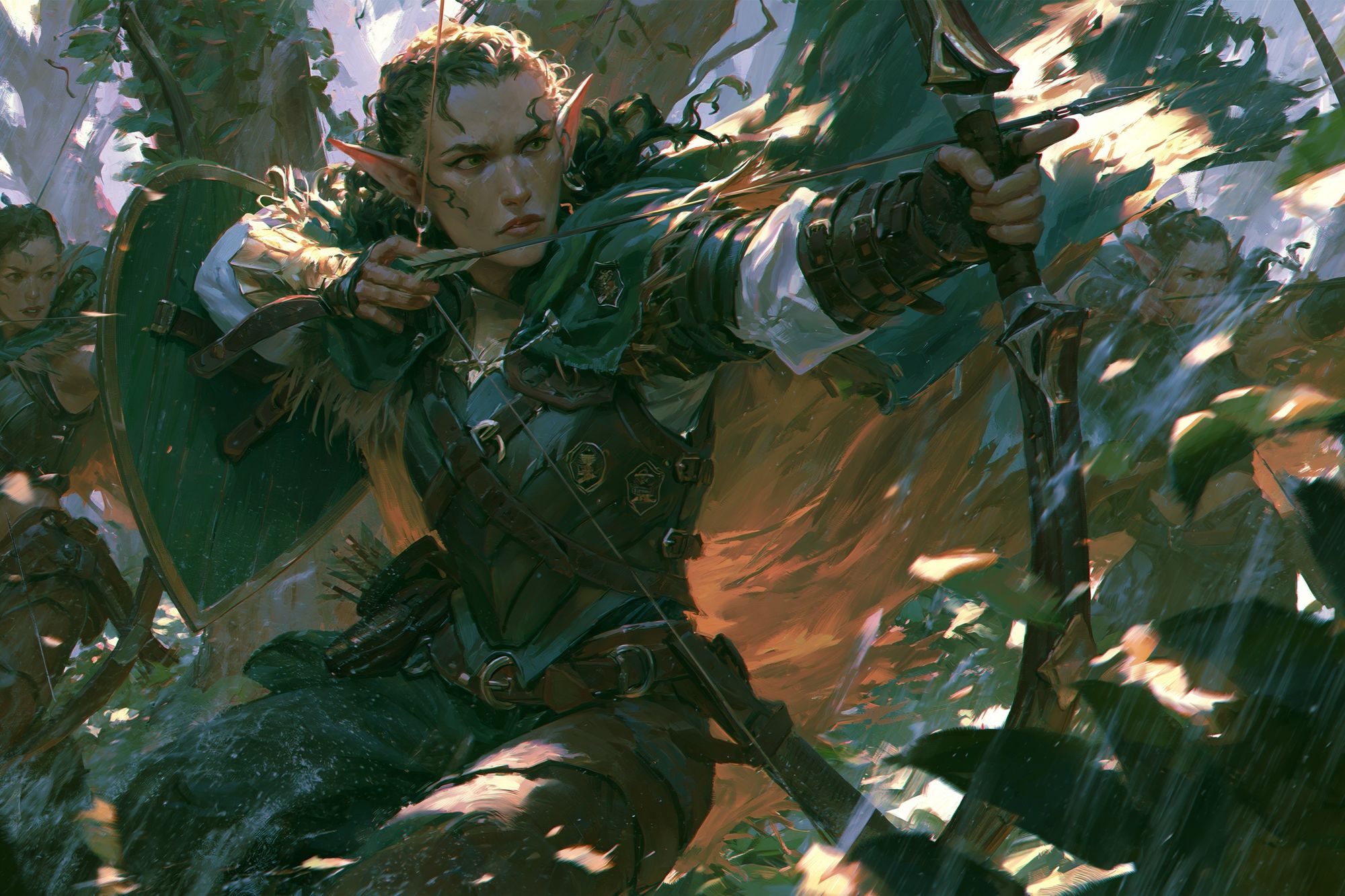 Elf Archer Battle Illustration Poster. poster — illustration art