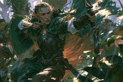 Elf Archer Battle Illustration Poster. poster