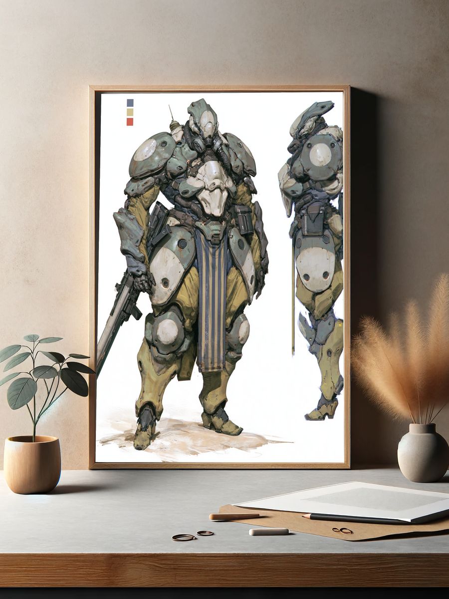 Armored Sci-Fi Mech Poster. — room view 2