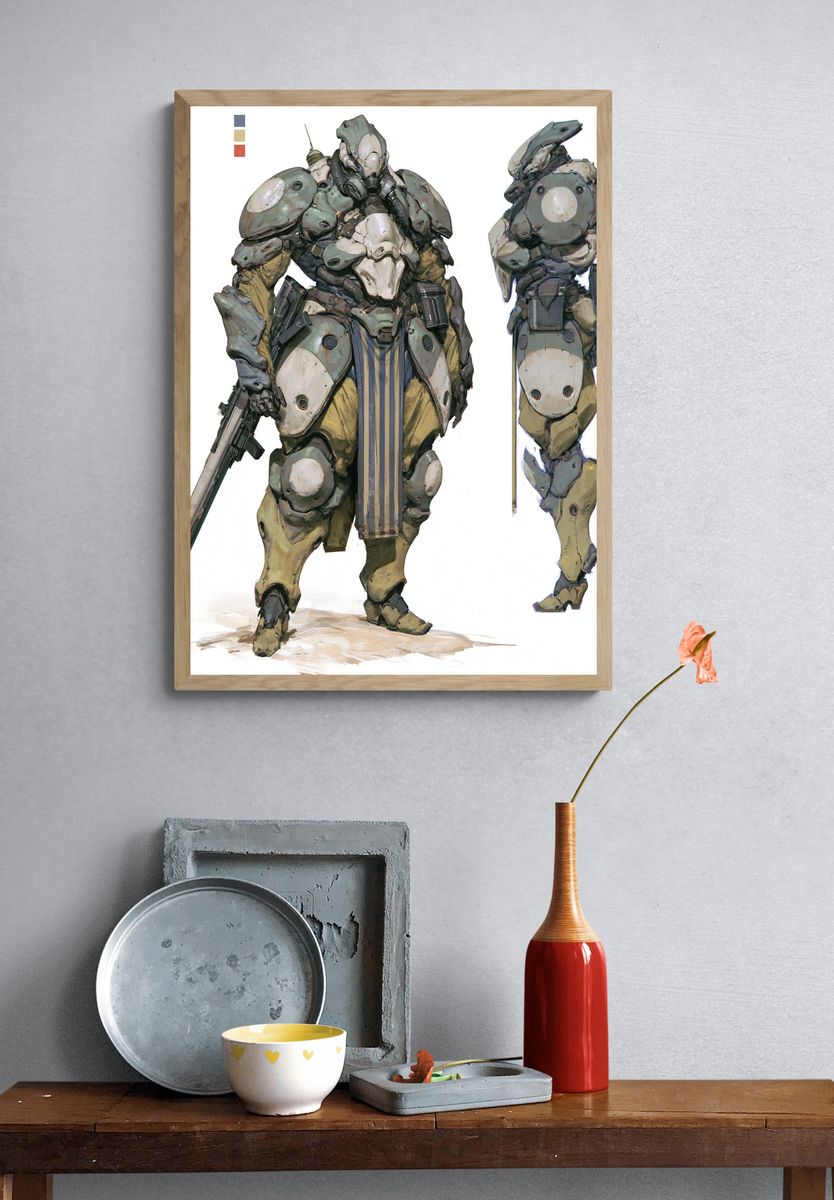 Armored Sci-Fi Mech Poster. — room view 3